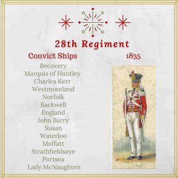 Convict Ships 1835 28th regiment guard