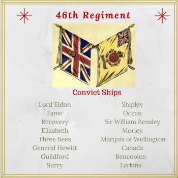 Convict Ships bringing detachments of the 46th regtiment to Australia