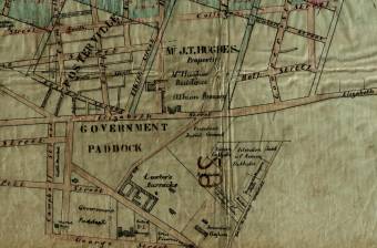 Map showing location of Carter's Barracks - Historical Atlas of Sydney