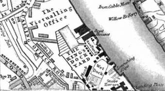 Section of Map of Deptford showing victualling office - George Crutchley, 1833. 