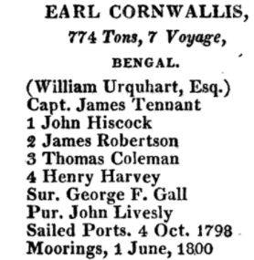 Earl Cornwallis 1800