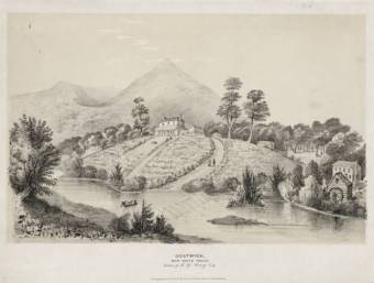 Gostwyck, New South Wales, estate of E.G. Cory Esq, between 1834-1851 / lithograph by George Rowe, Cheltenham, England. State Library NSW