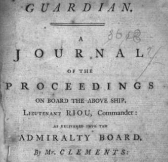 Journal of the proceedings on the Guardian, Commander Lieutenant Riou