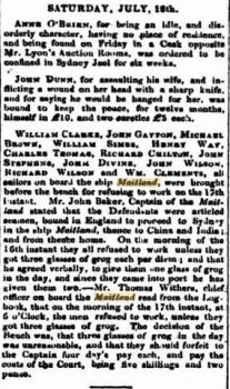 Crew of the convict ship Maitland Sydney Monitor 22 July 1840