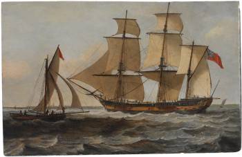 Portrait of Il Netunno, later Marquis Cornwallis, under sail F.B. Solvyns, 1793 State Library NSW