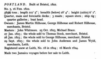 Records of Bristol Ships 1800 - 1838 - Grahame E. Farr - The Portland