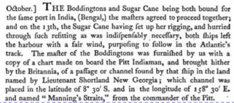 Departure of the Sugar Cane in 1793 - An Account of the English Colony in NSW - David Collins