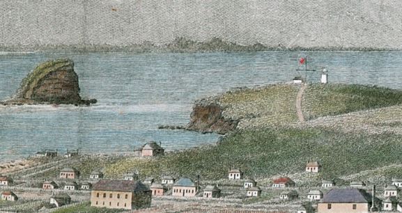 A section of an engraving by Walter Preston showing details of Newcasatle in 1812. Hunter Living Histories, Courtesy Newcastle Region Art Gallery