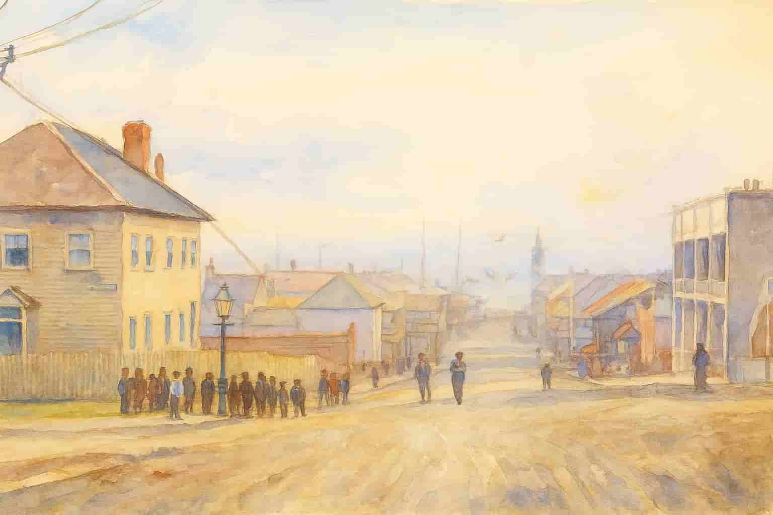 AI generated sketch of Watt-street, Newcastle