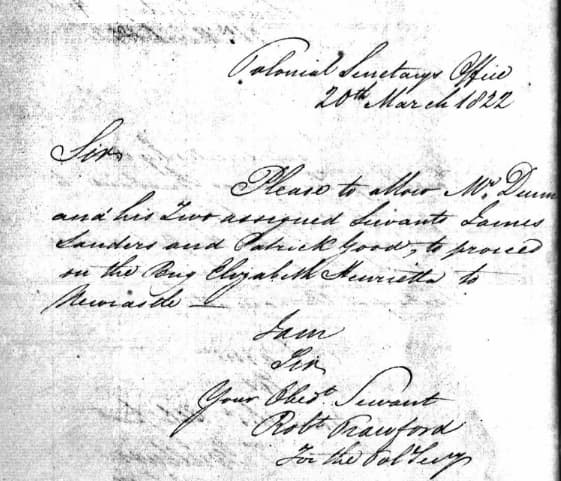 William Dun permission to travel to Newcastle