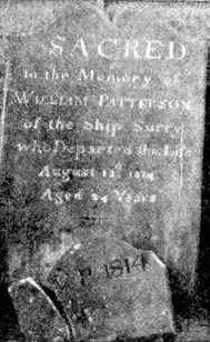 Tombstone of William Patterson died Sydney 1814