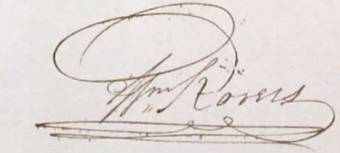 Signature of surgeon William Rogers in the Medical Journal of the voyage of the Richard Webb